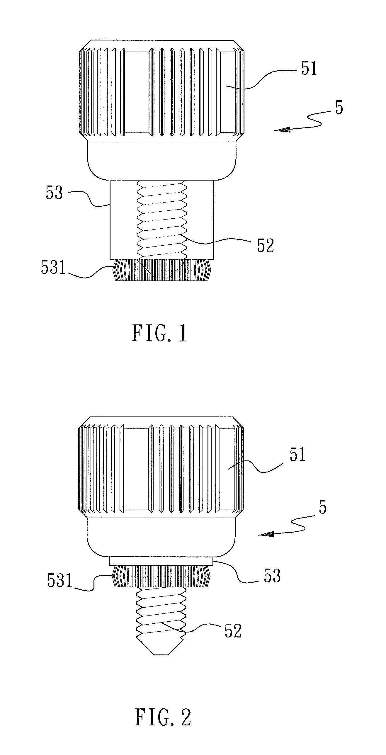 Screw structure with stop ring