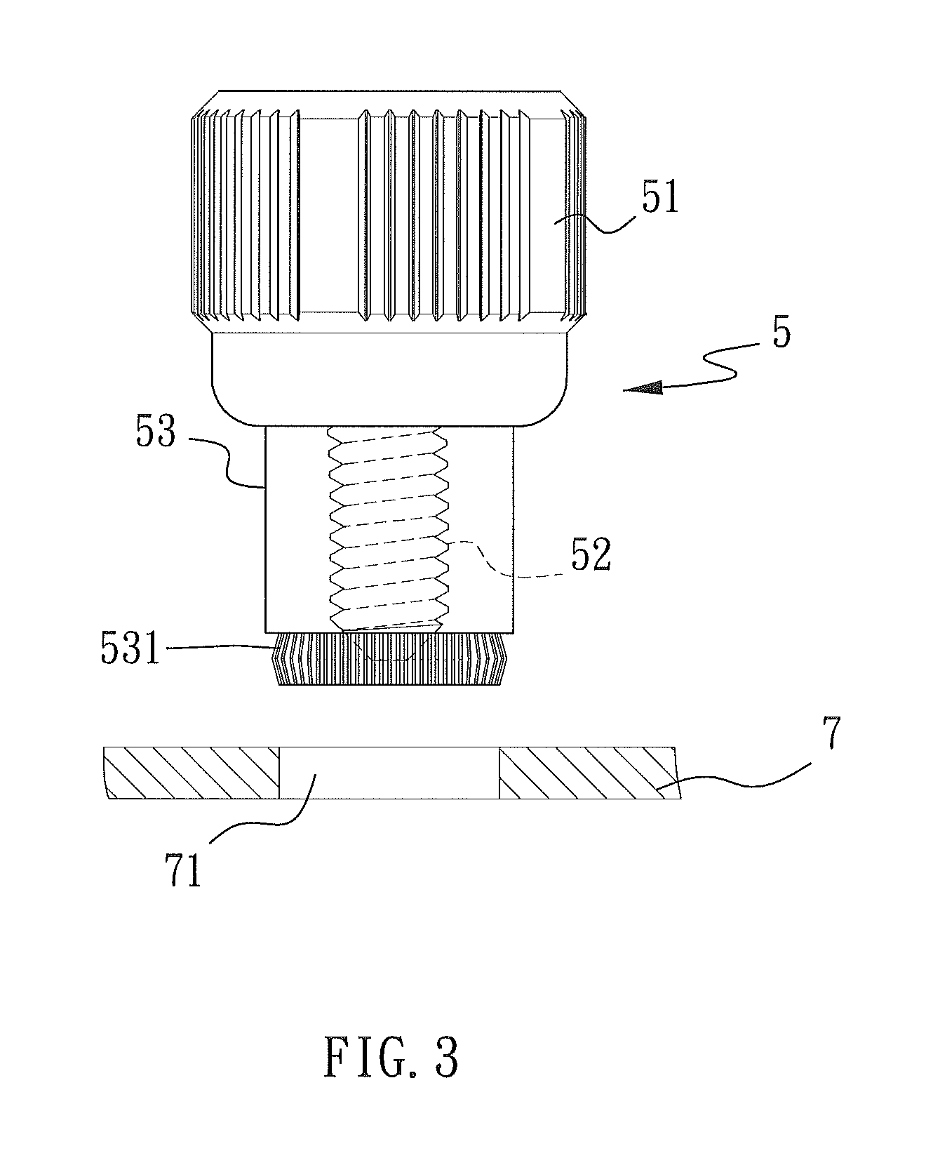 Screw structure with stop ring