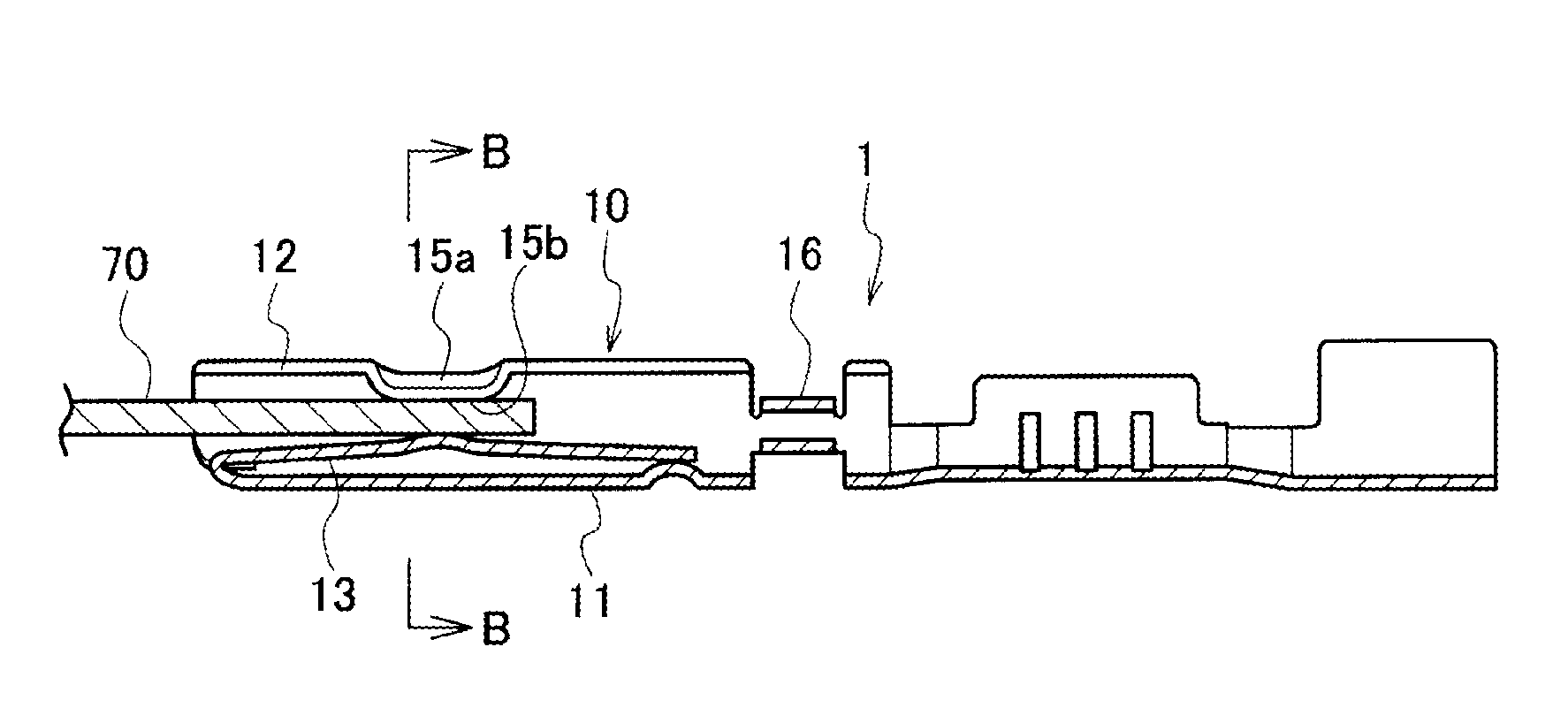 Female terminal for connector