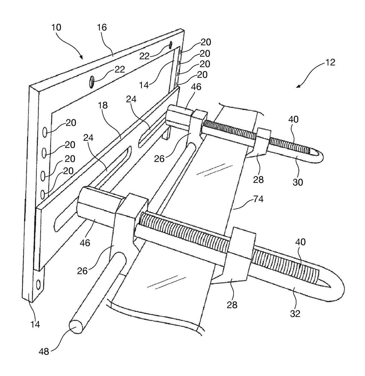 License plate mounting bracket for vehicles having mesh or horizontal grilles