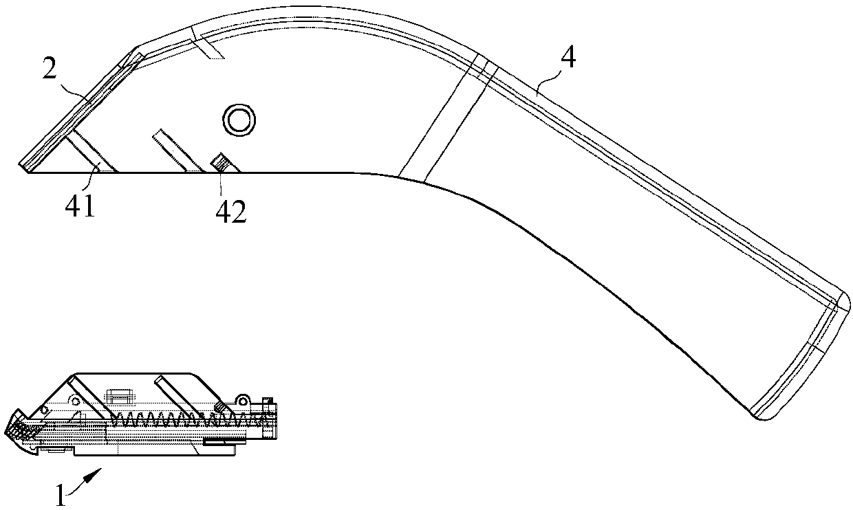 Skin stapler nail cartridge connecting structure