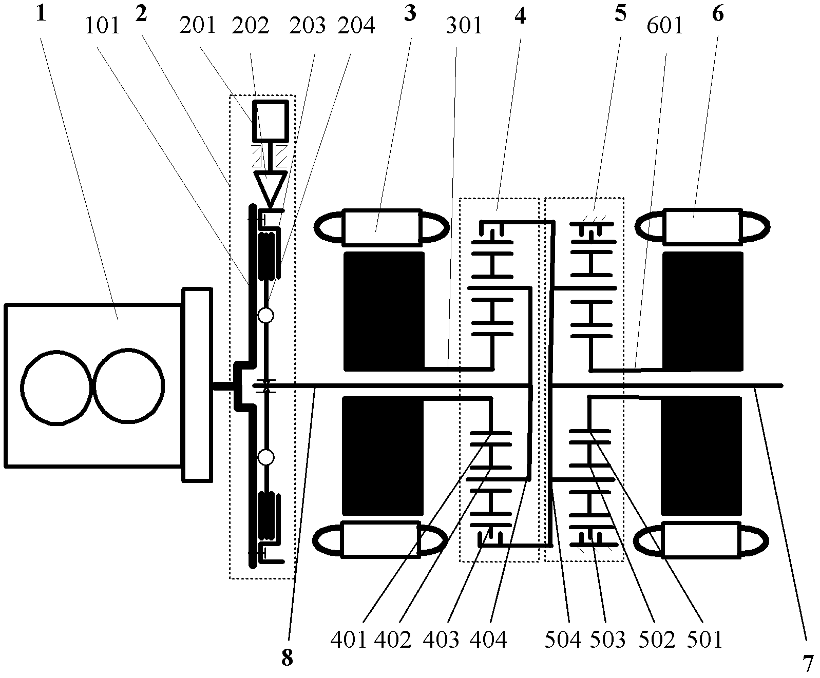 Hybrid power device provided with engine lock mechanism and drive method thereof