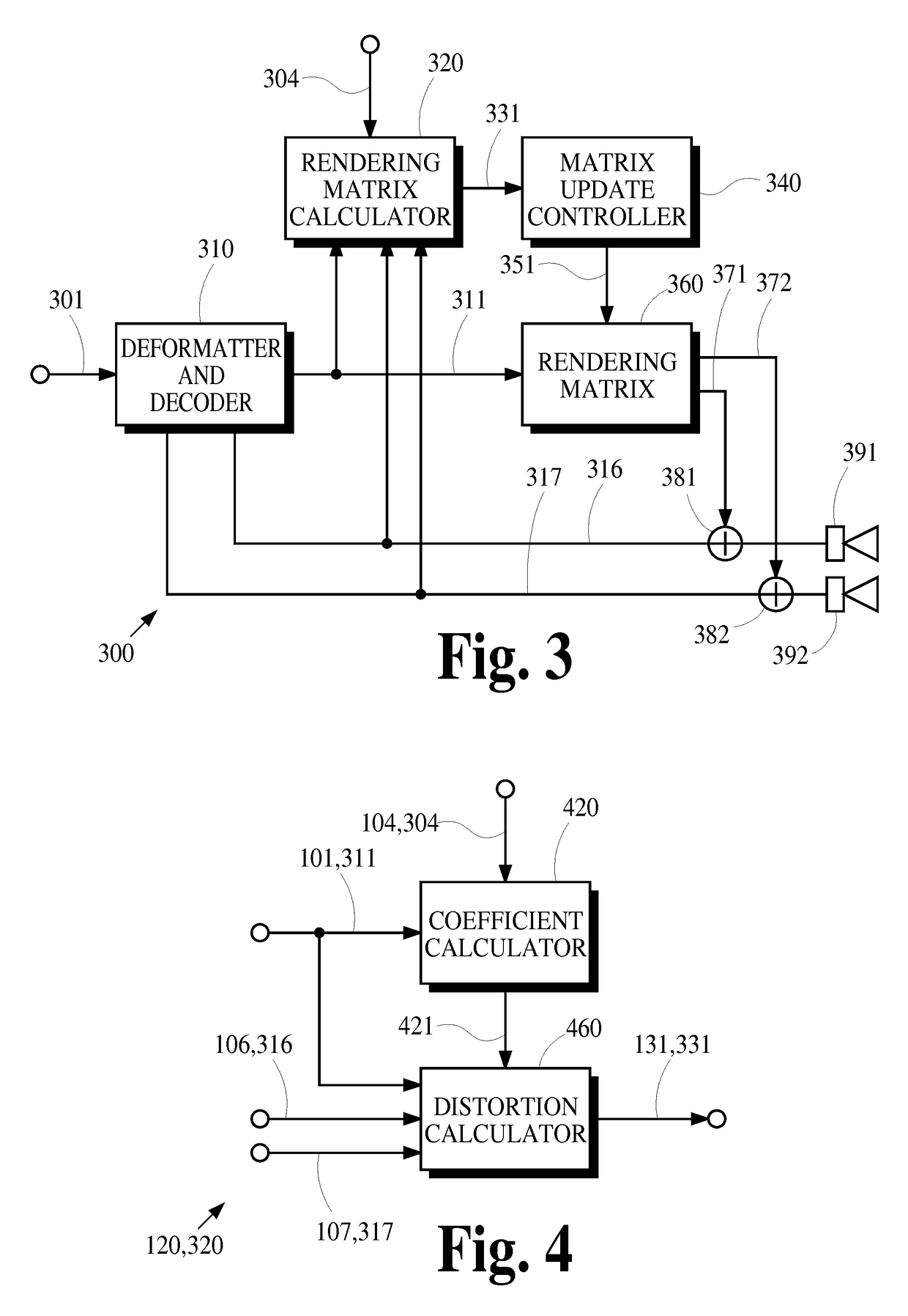 Rendering of audio objects using discontinuous rendering-matrix updates