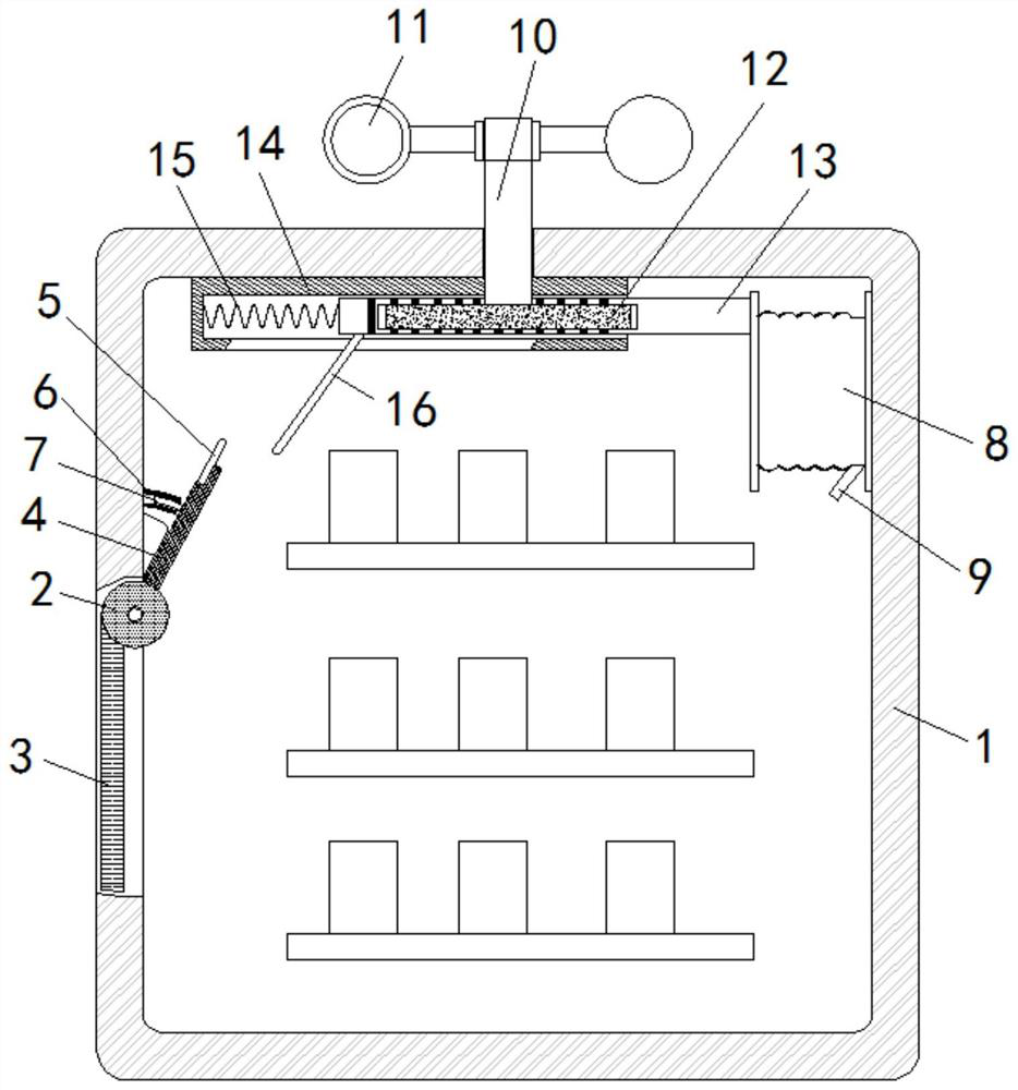 An AC distribution box based on wind force opening and closing for heat dissipation