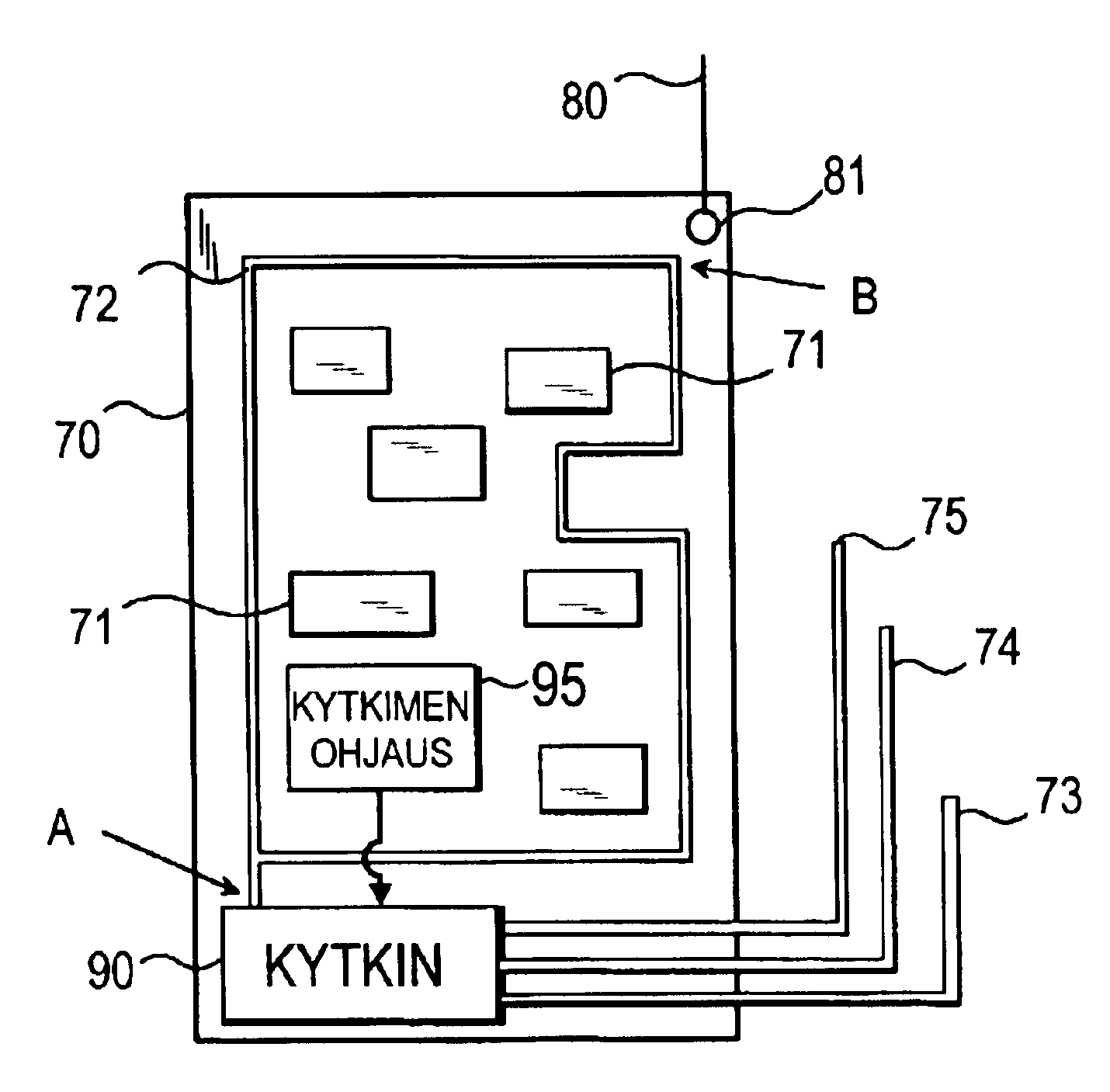 Ground arrangement for a device using wireless data transfer