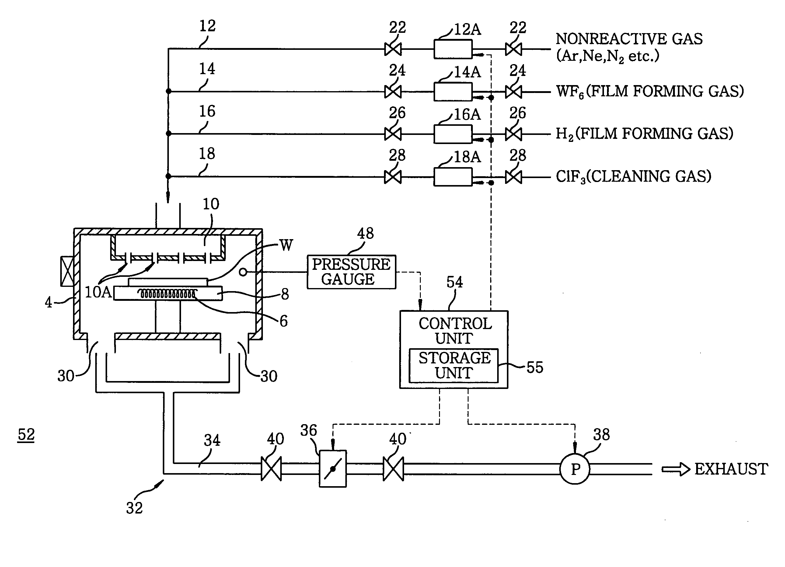 Gas processing apparatus and method and computer storage medium storing program for controlling same