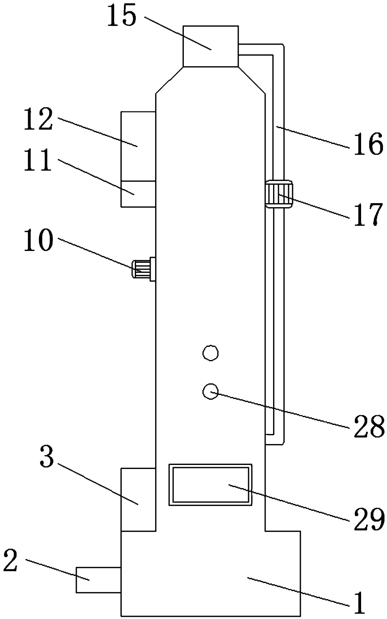 Waste gas treatment device for desulfurization and denitrification in chemical factories