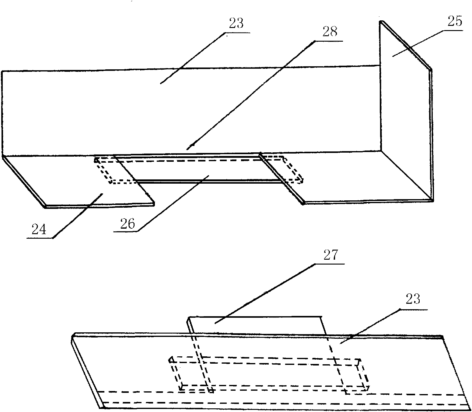 Combined member for packaging plate glass