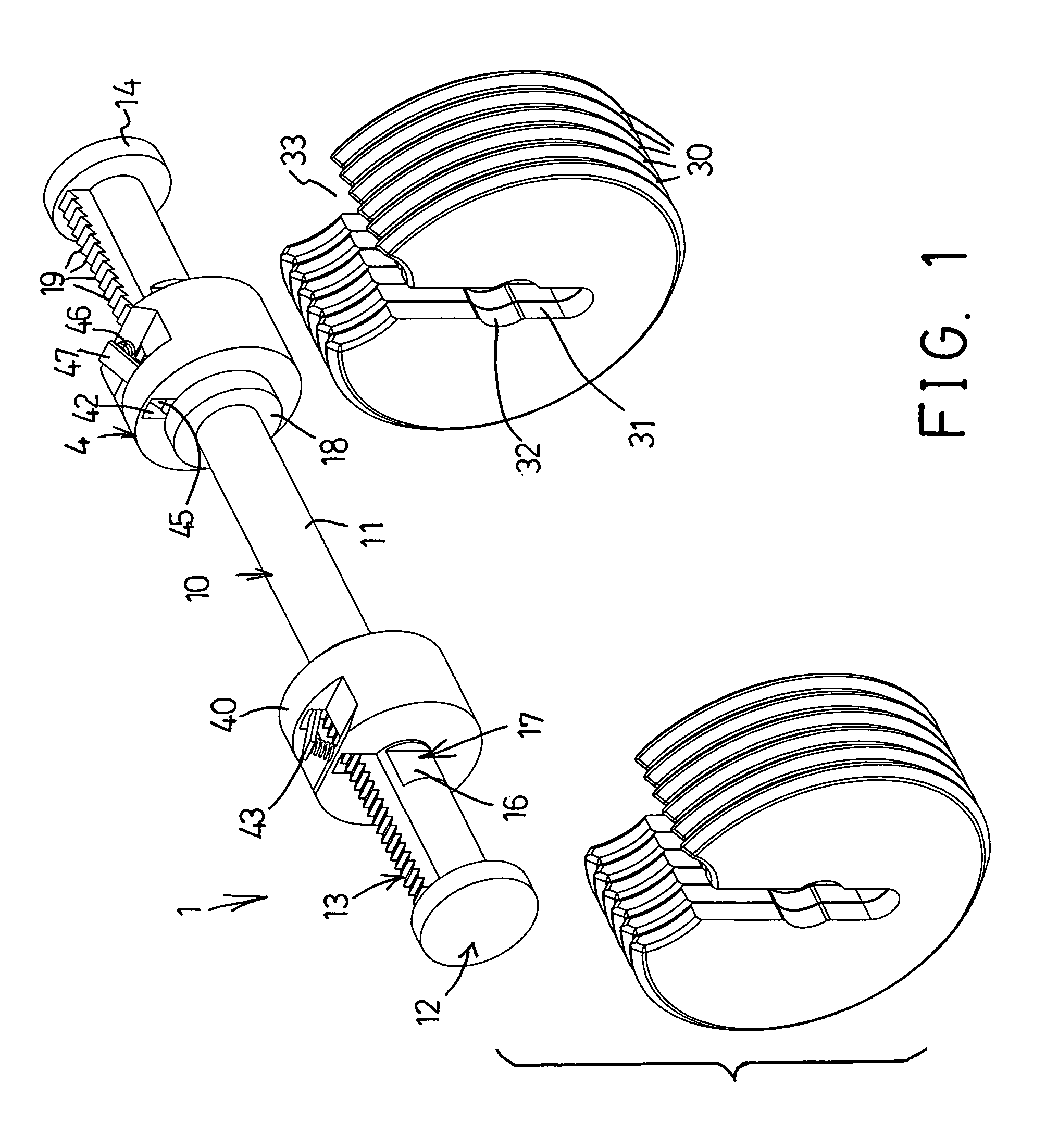 Adjustable dumbbell