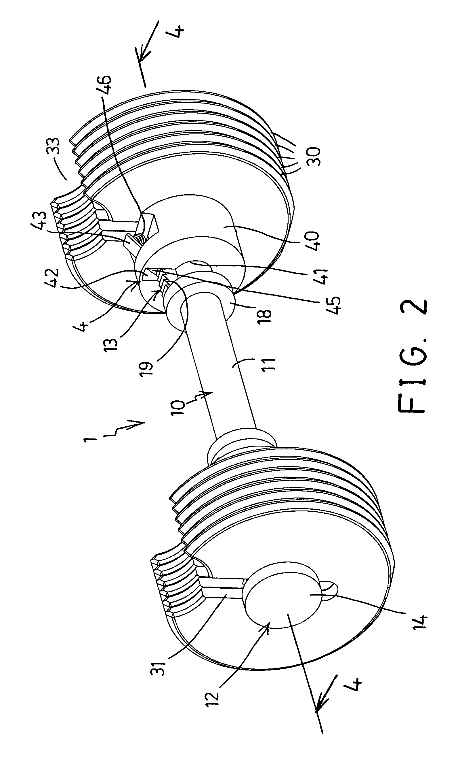 Adjustable dumbbell