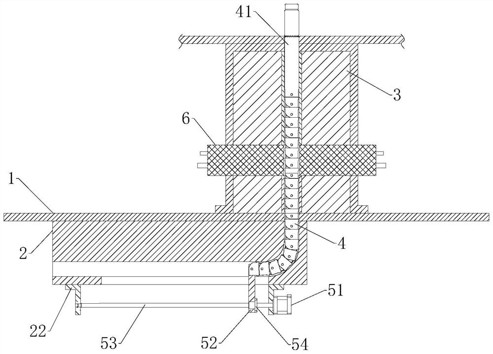 Chain type right-angle ejector rod mechanism