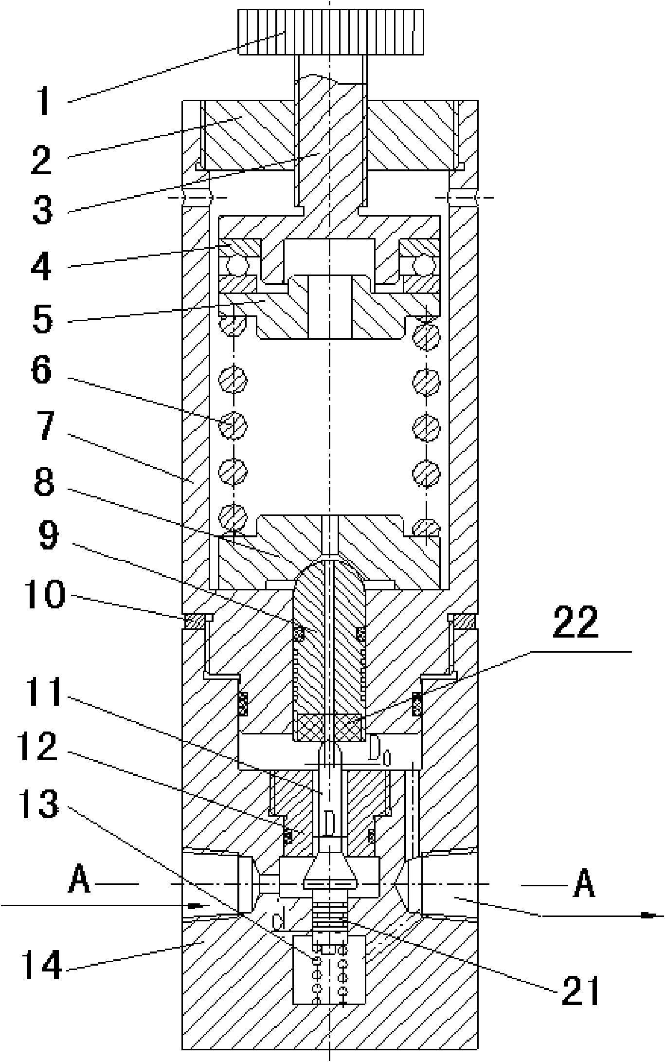 High-pressure reducing valve