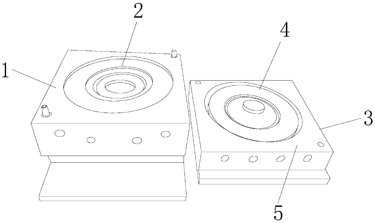 Forging die for rotary forging of forging steel brake disc of high-speed train