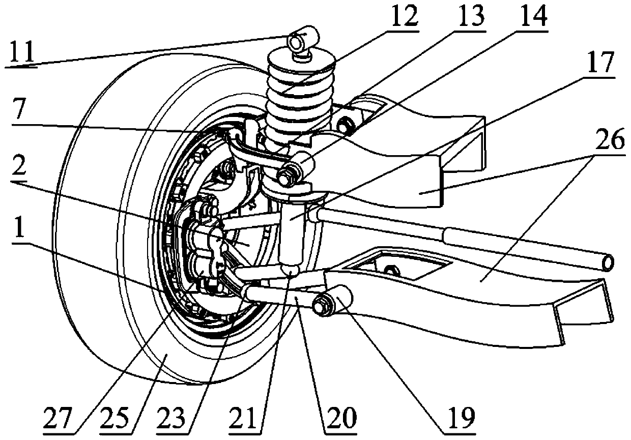 Electric wheel independent suspension structure with four control arms