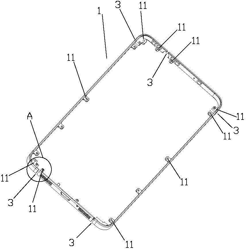 Assembly structure for a metal decorating part of mobile phone front shell and processing and assembling method thereof