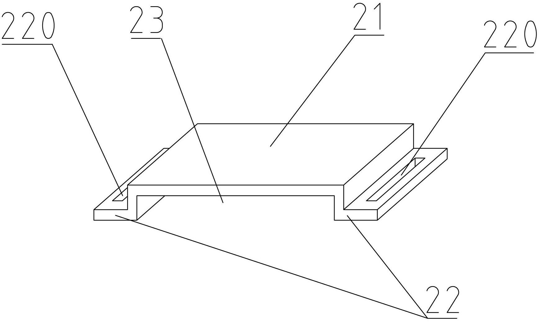 Back hanging piece for installing decorative inorganic tetrafluoromethane veneer and construction method of back hanging piece