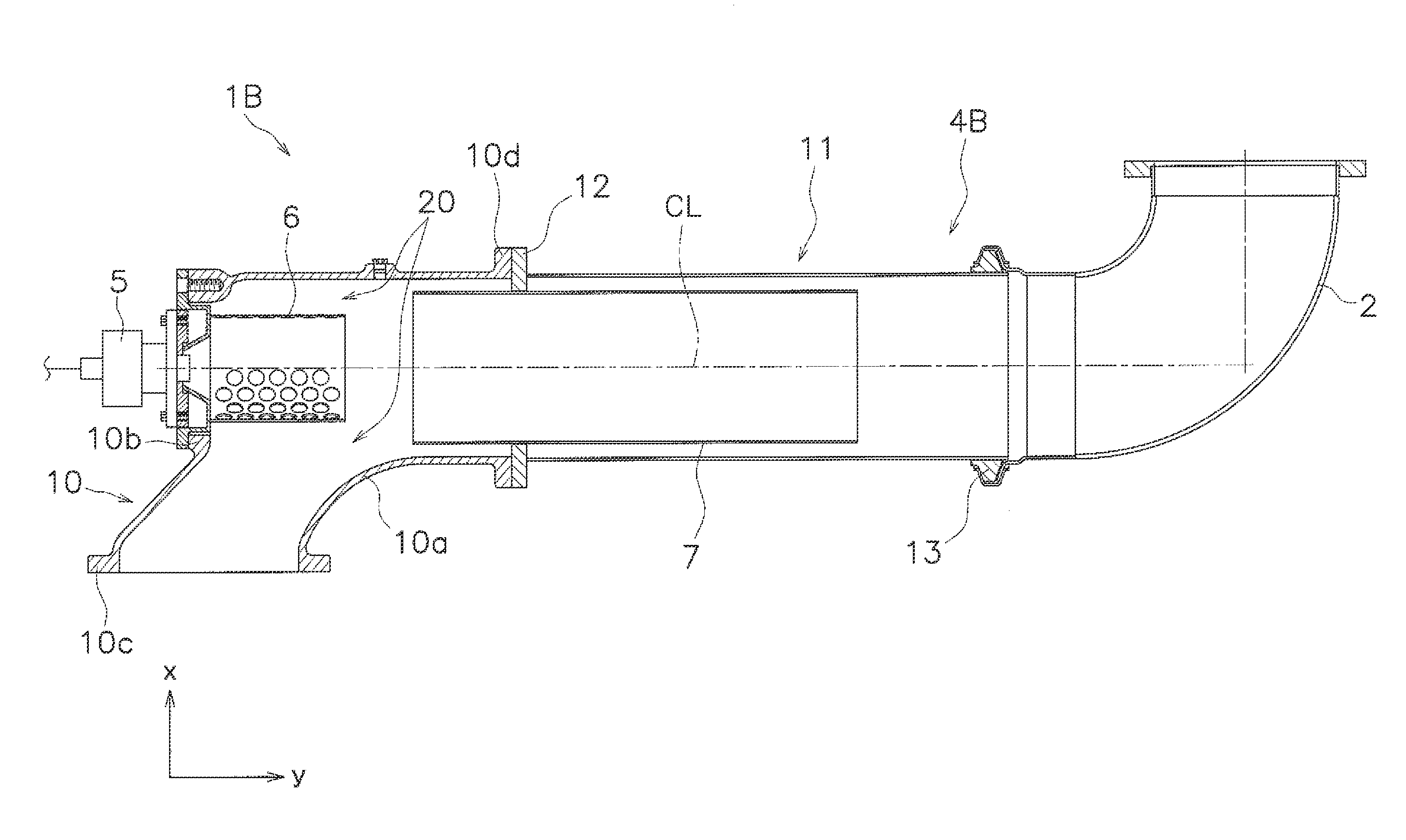 Reducing agent aqueous solution mixing device and exhaust gas post-treatment device