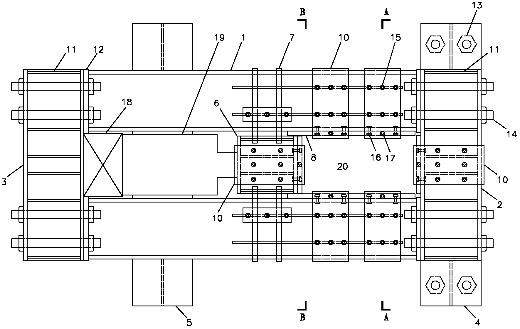 Device for testing compression in rectangular steel plate surface