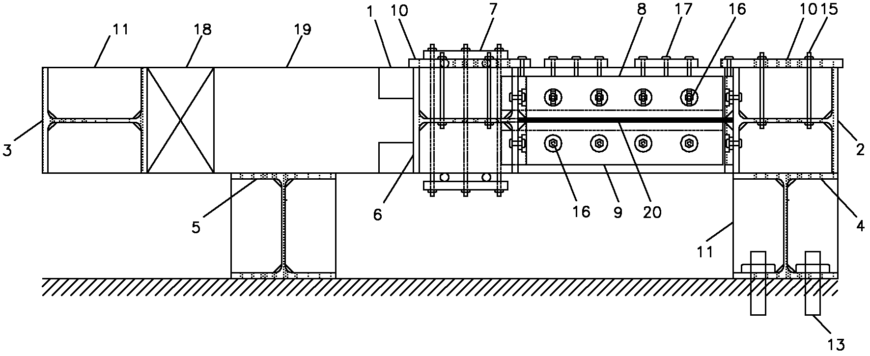 Device for testing compression in rectangular steel plate surface