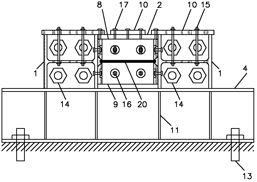 Device for testing compression in rectangular steel plate surface