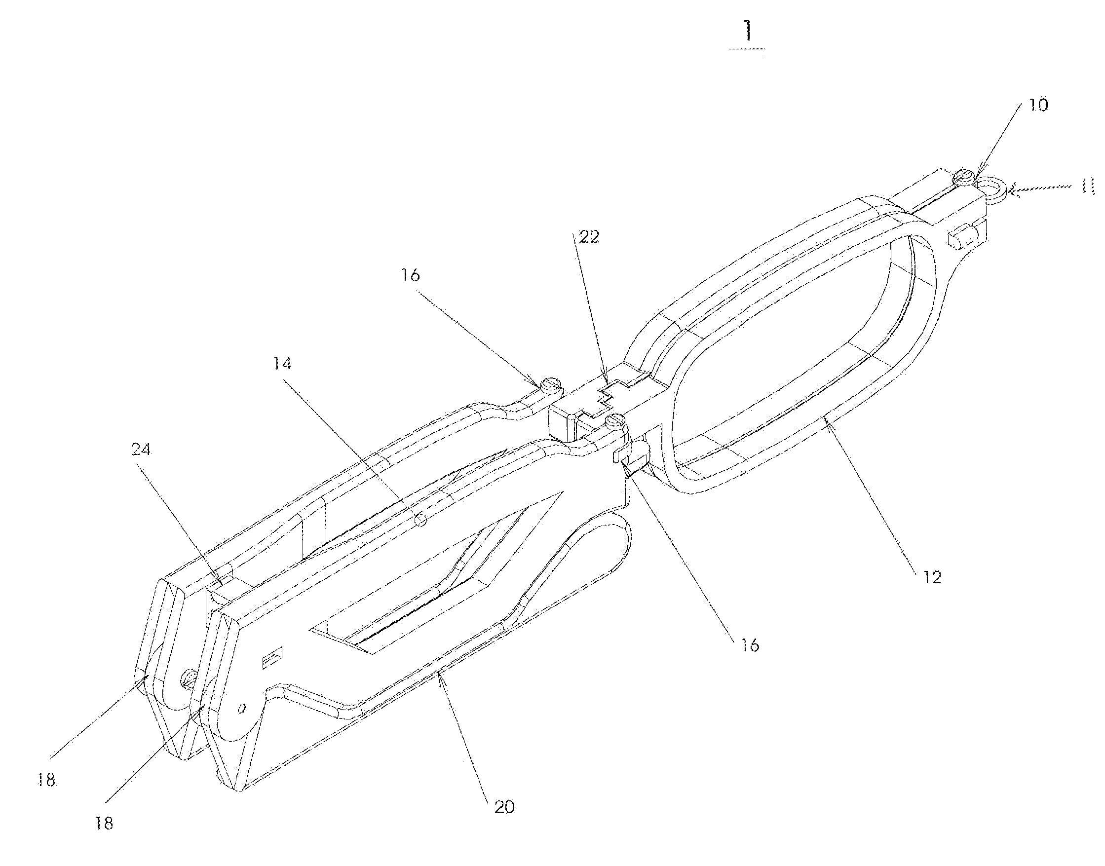 Foldable glasses with magnifier