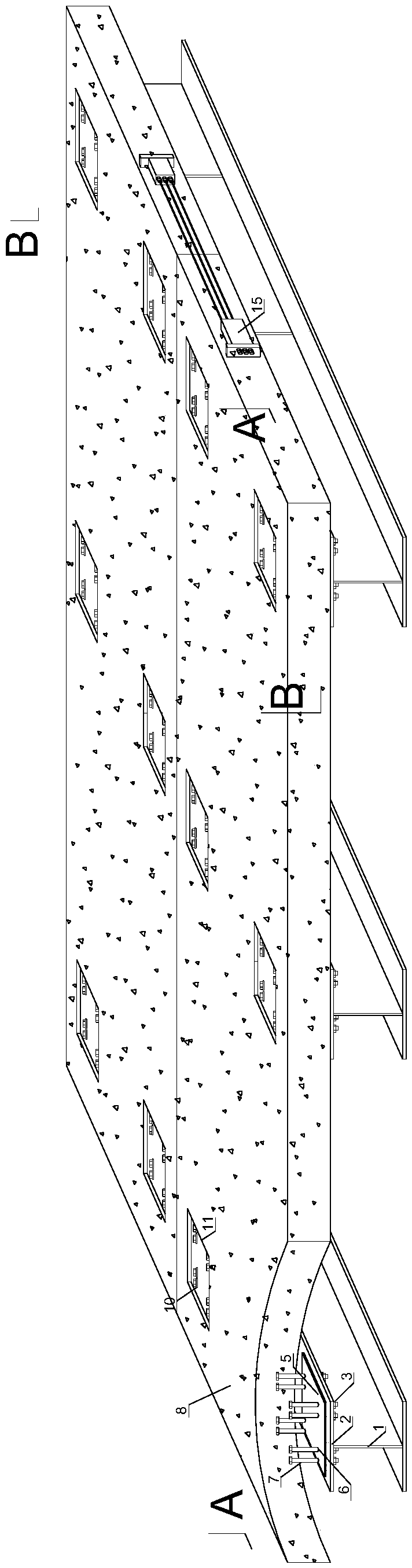 A replaceable prefabricated composite beam structure and its manufacturing process