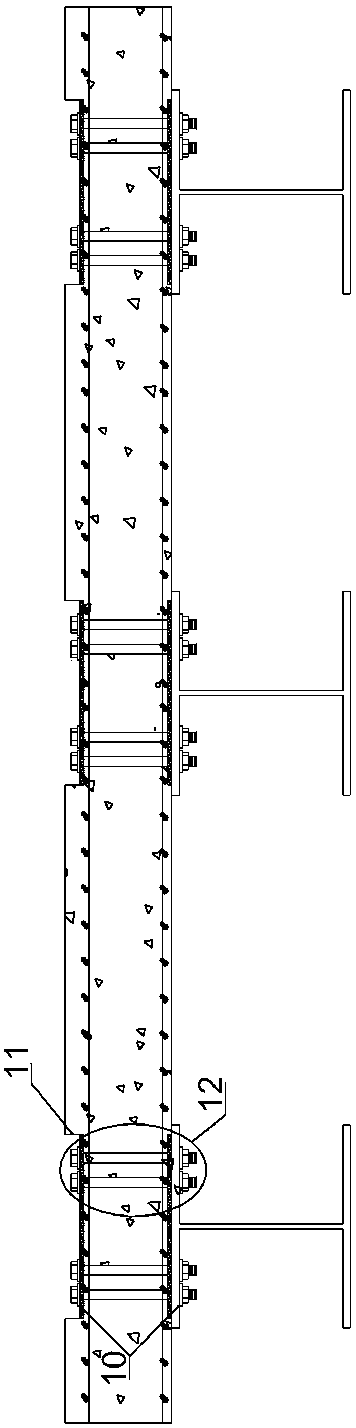 A replaceable prefabricated composite beam structure and its manufacturing process