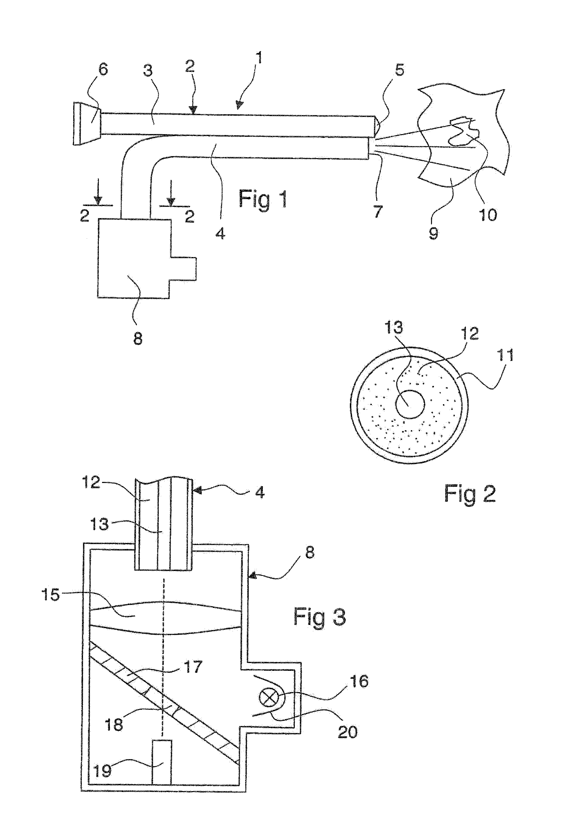 Medical luminaire for background light and excitation light