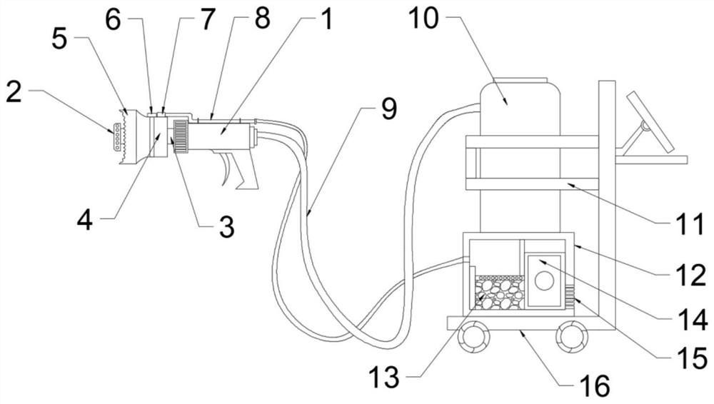 Industrial coating spraying device with purification function