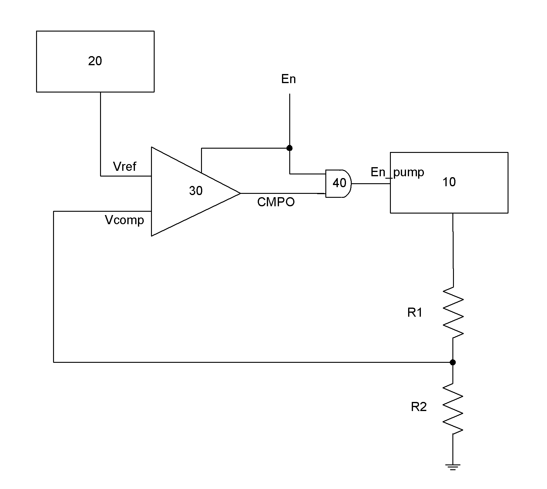 Charge pump feedback system with time sequence control function