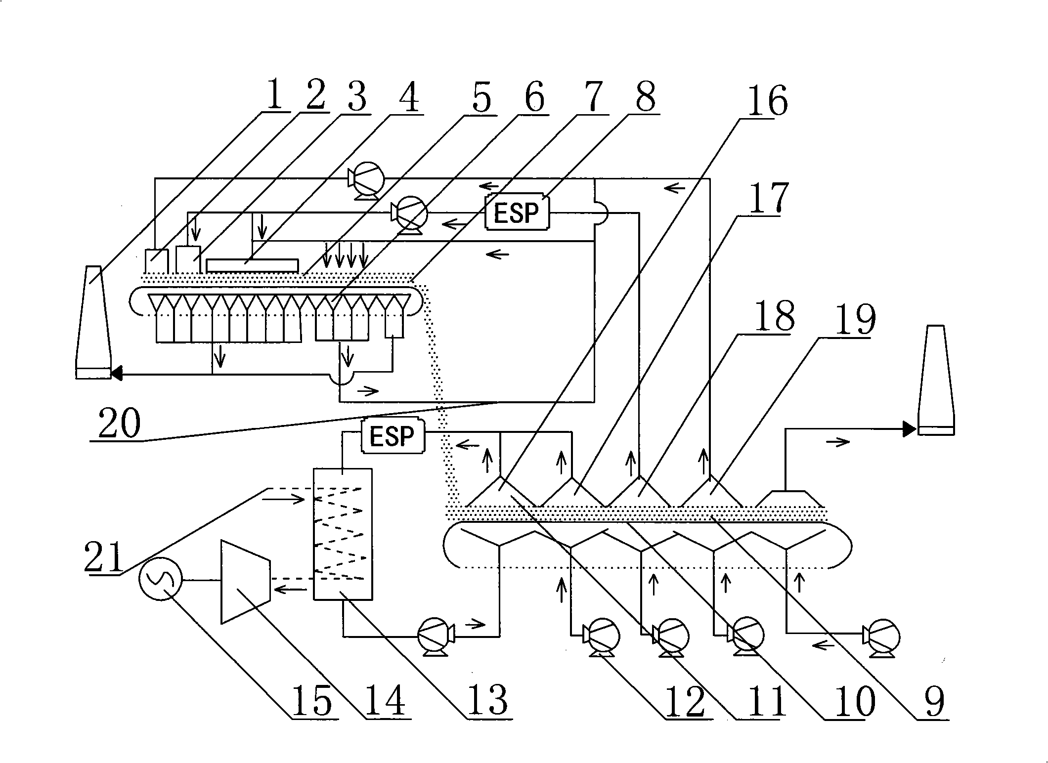 Classification recovery and step utilizing method of residual heat resources in sintering process