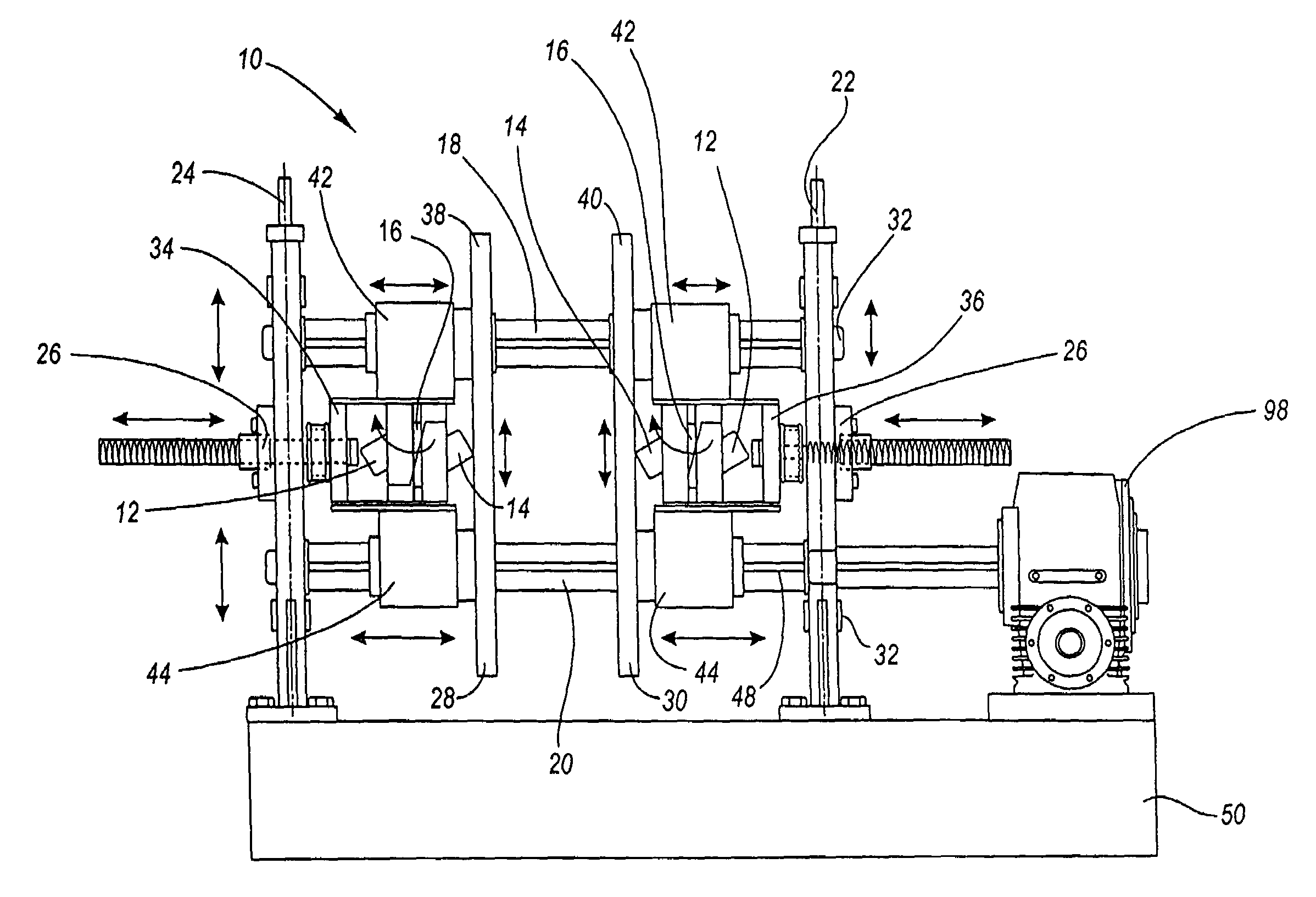 Adjustable multi-axial roll former