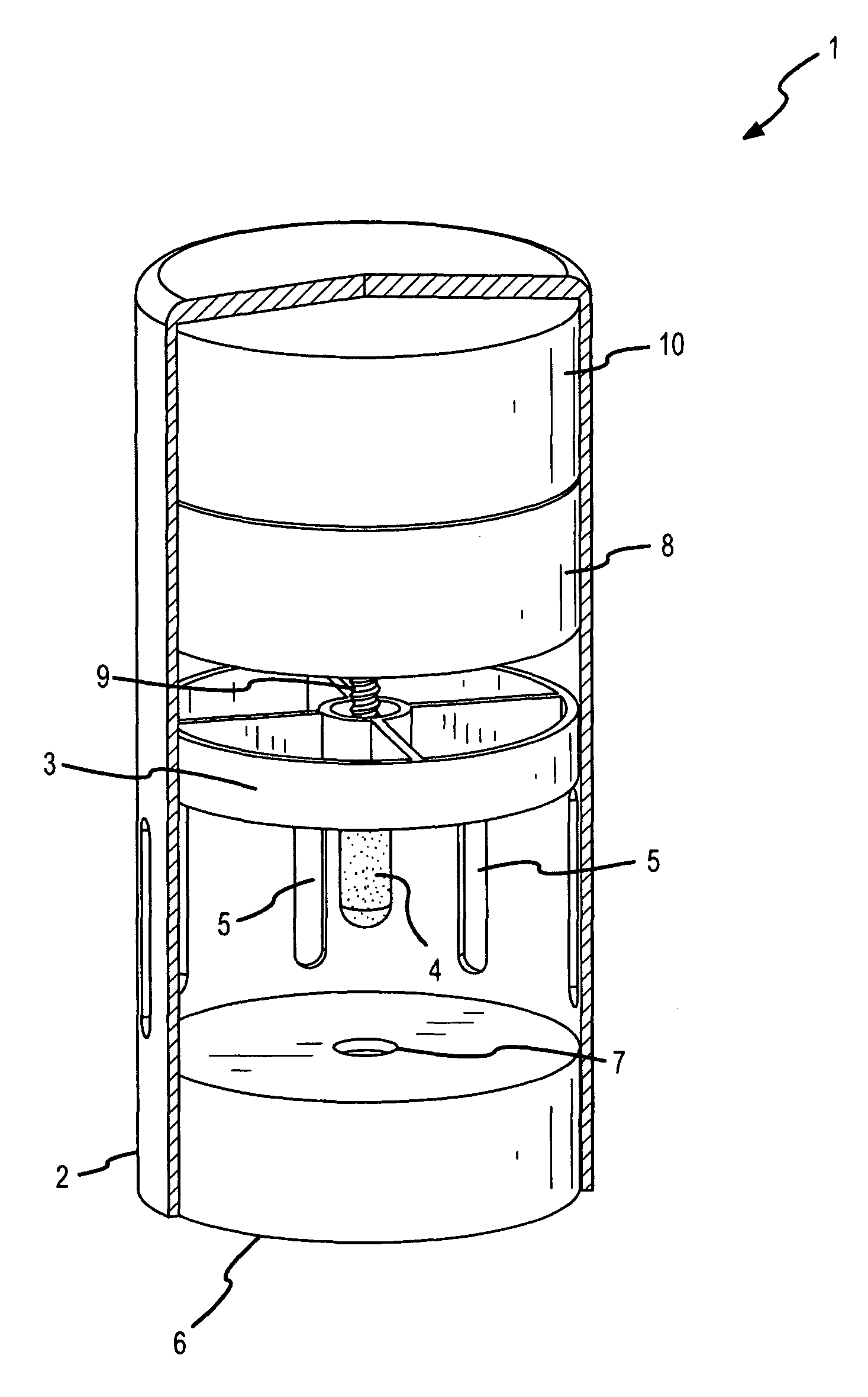 Piston actuated vapor-dispersing device