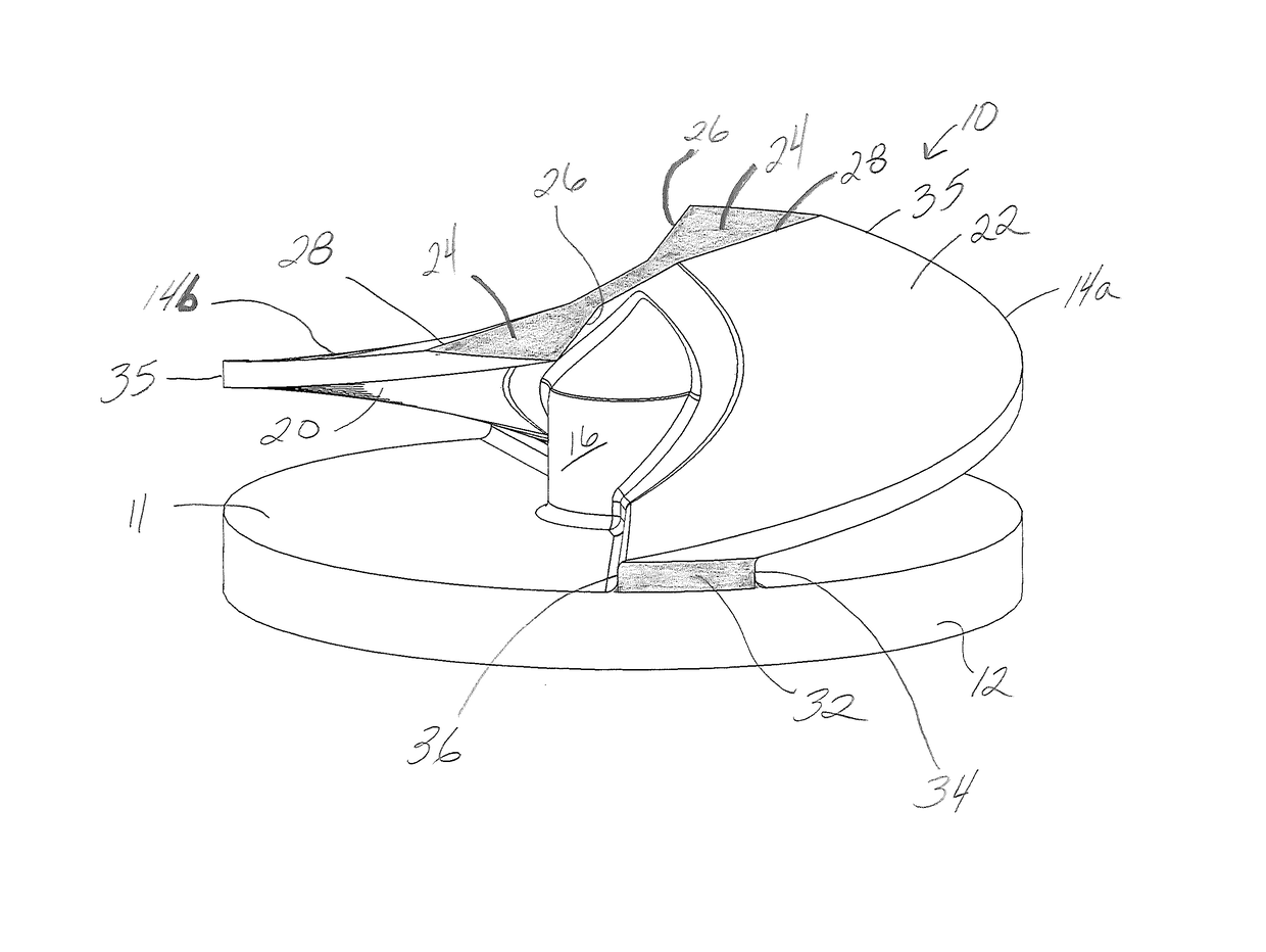 Radial impeller and casing for centrifugal pump