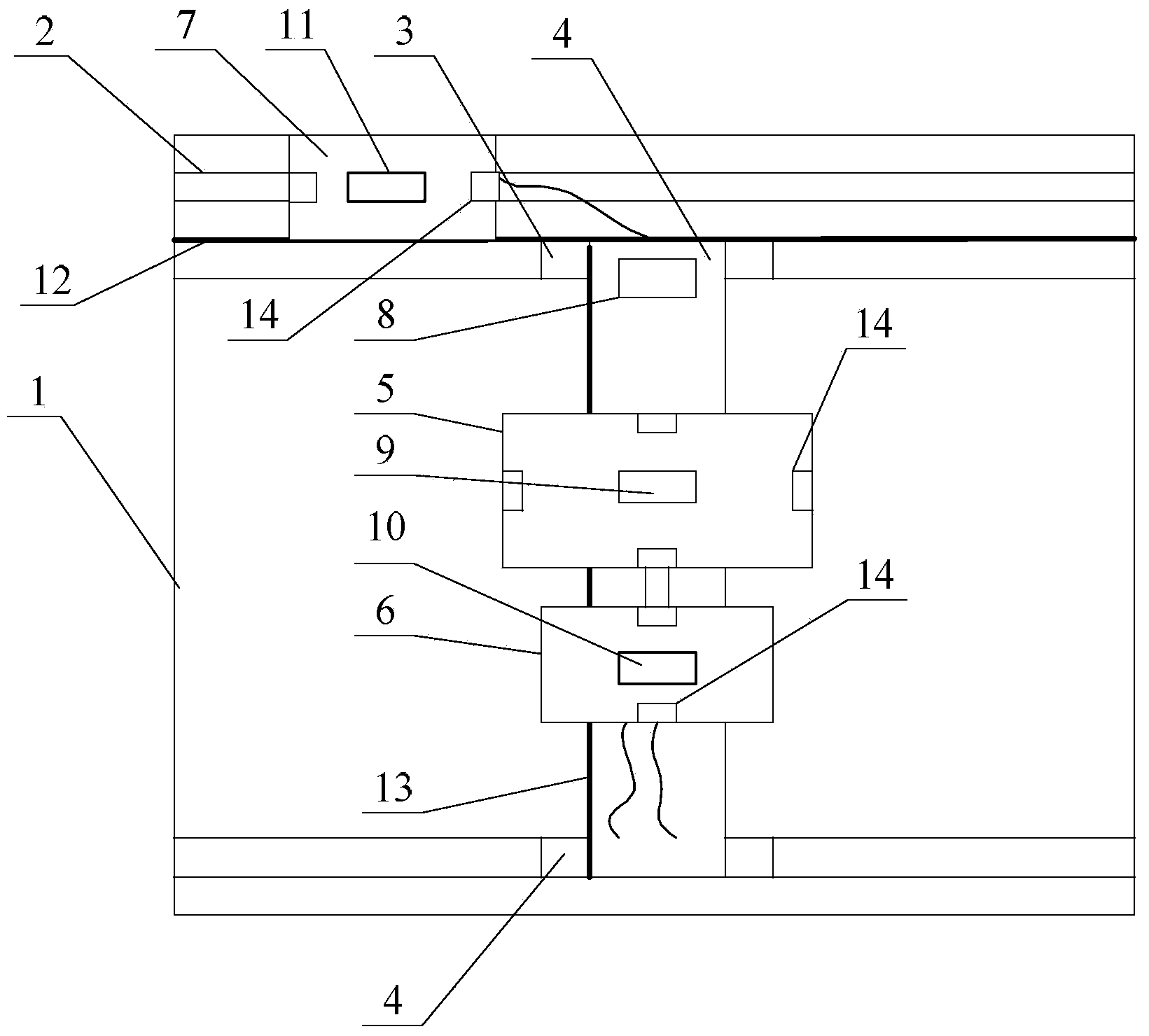 Air floating platform with follow-up cable tables