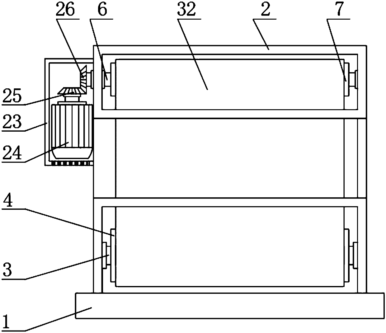 Stacking mechanism of cloth inspecting machine capable of cloth of inspecting school uniform rapidly