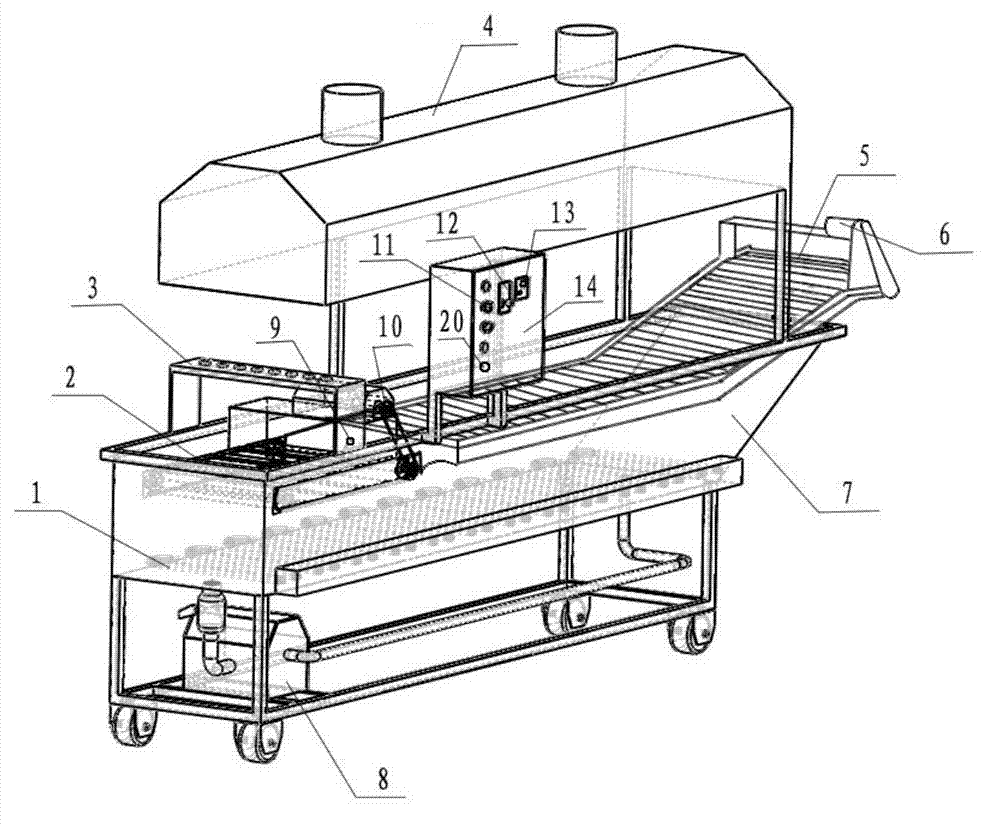 Continuous oil frying machine