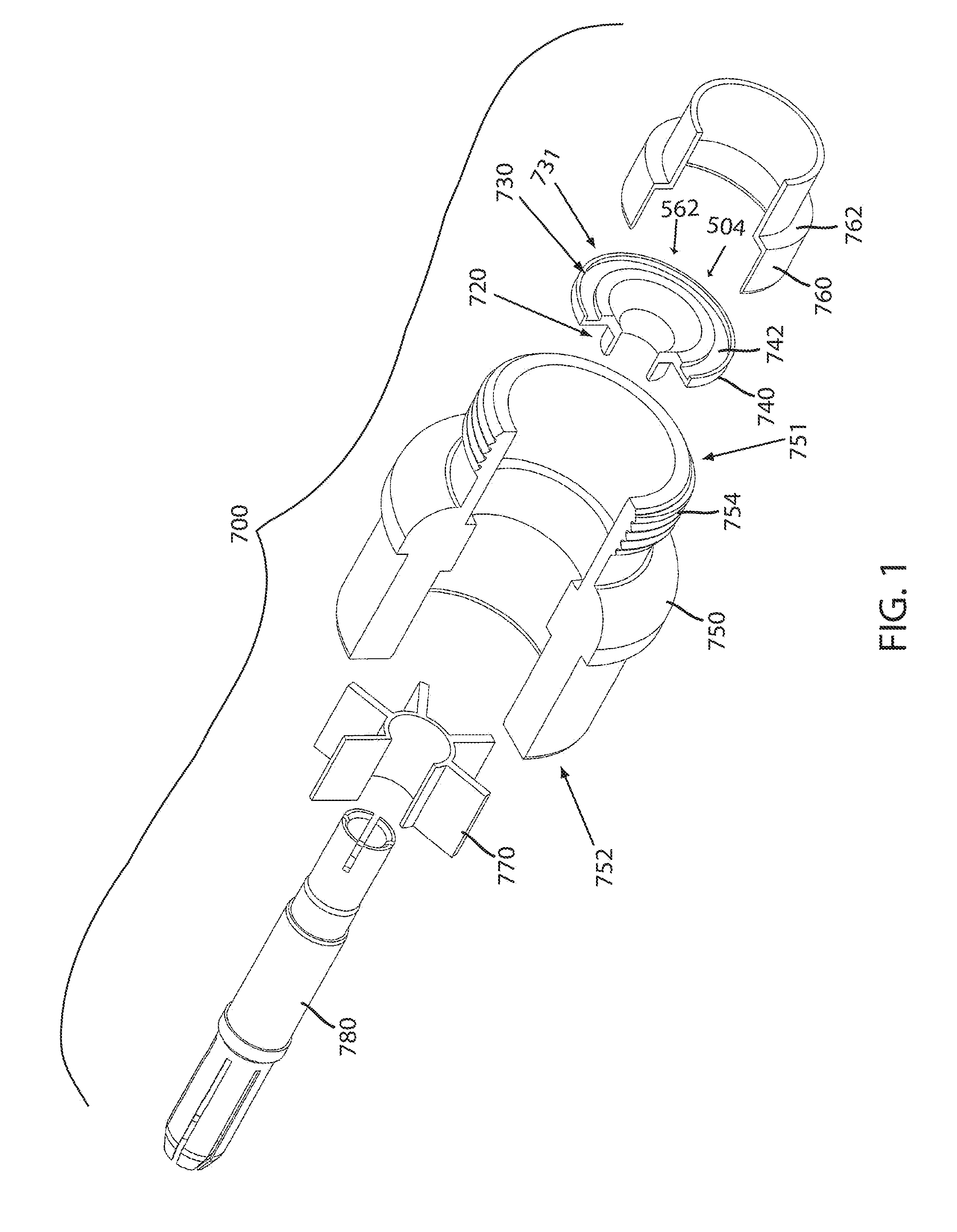 Coaxial connector with integrated molded substrate and method of use thereof