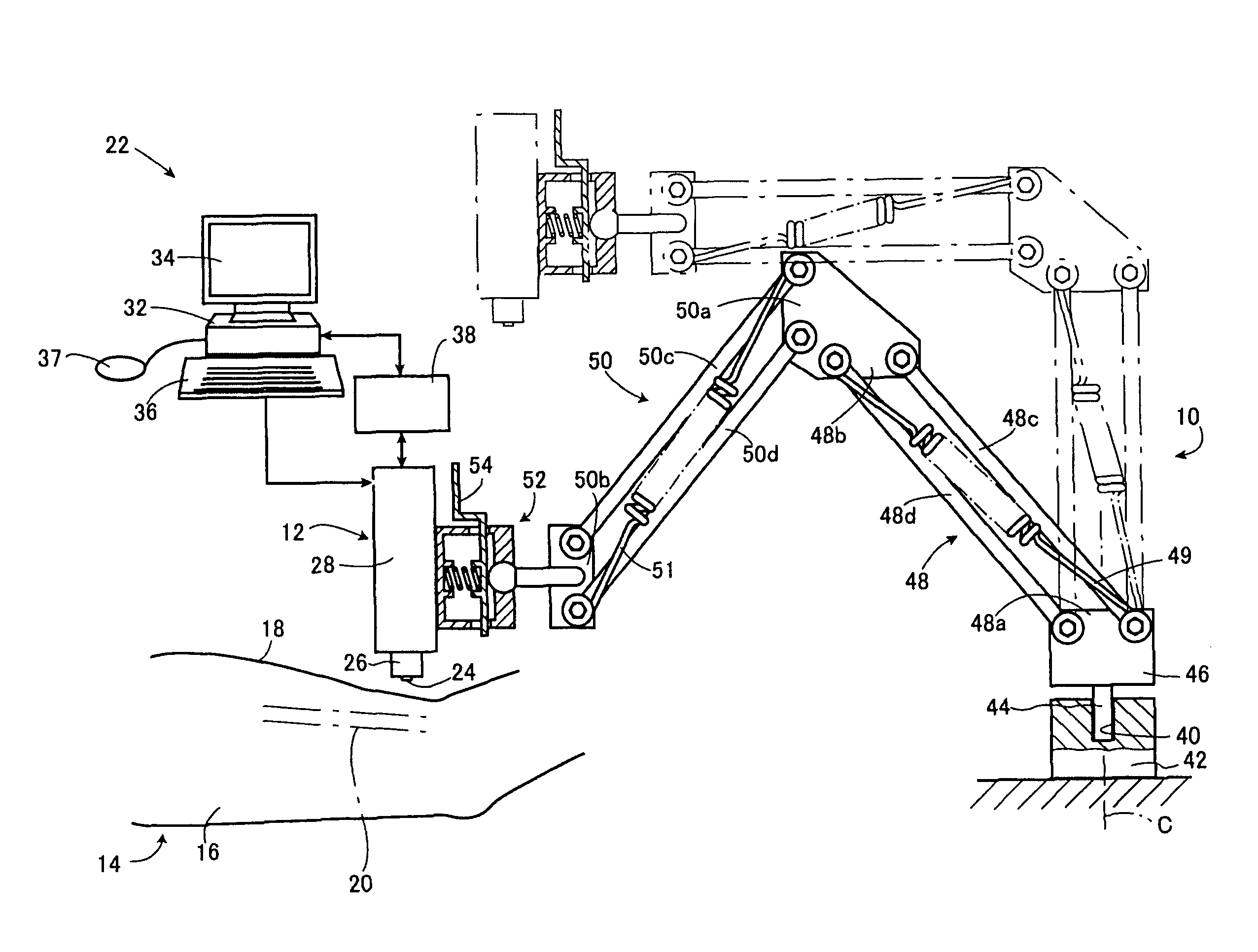 Blood vessel endothelium function evaluating apparatus provided with an electronic control device