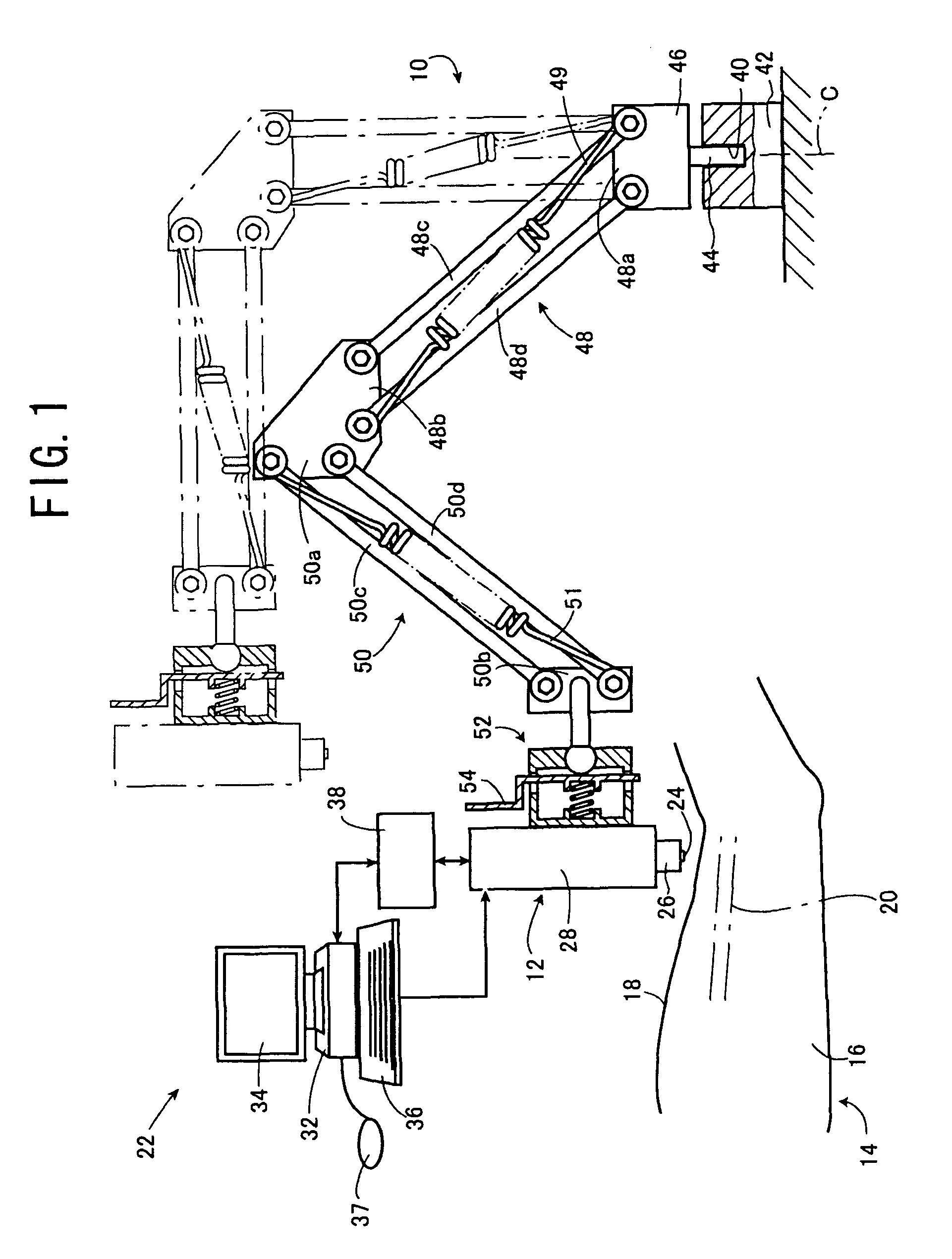 Blood vessel endothelium function evaluating apparatus provided with an electronic control device