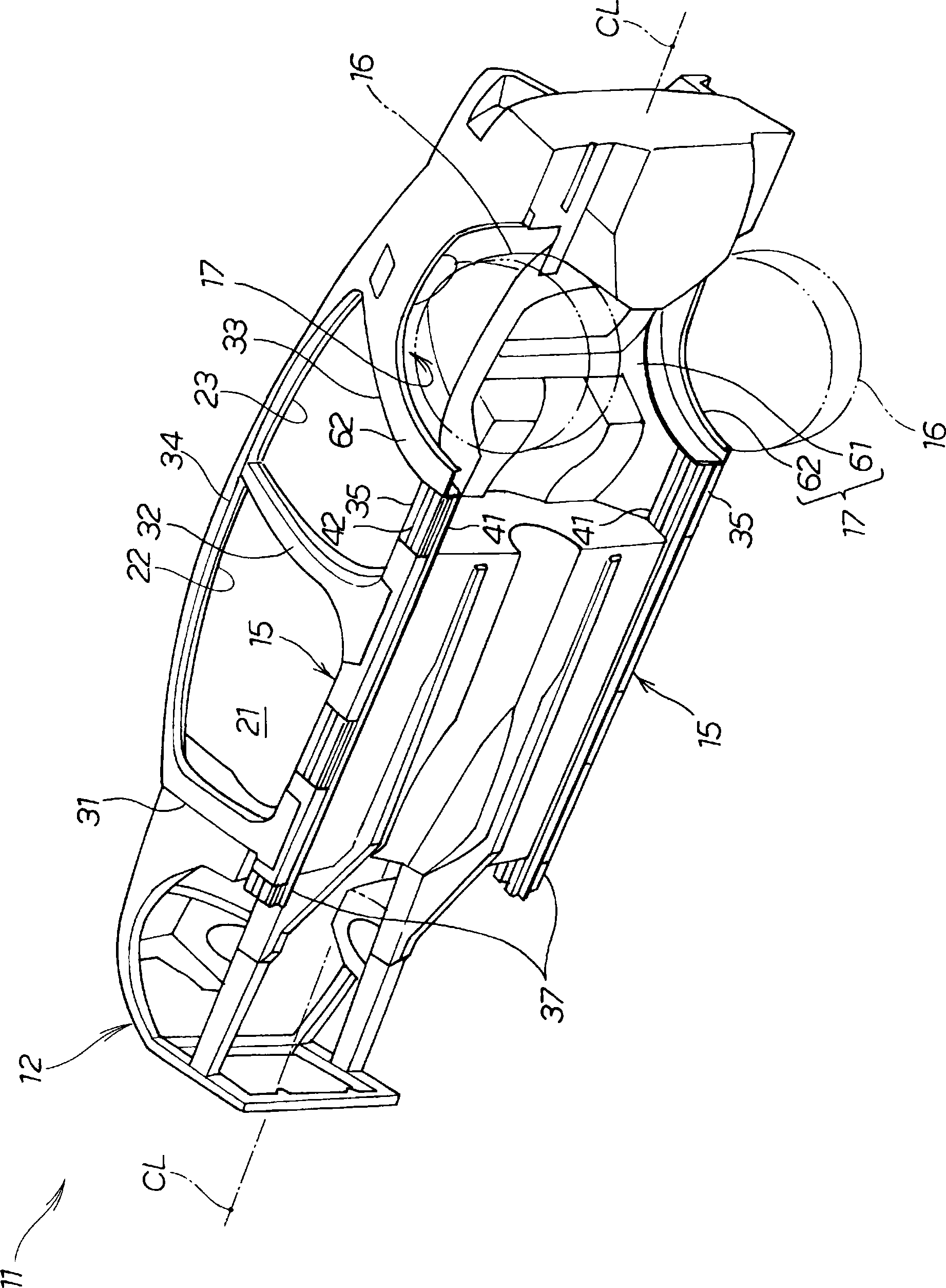 Structure for side section of vehicle body