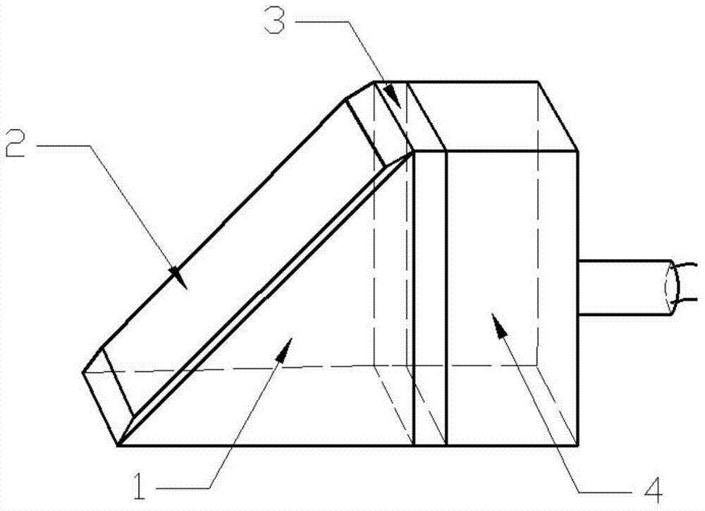 An ultrasonic phased array testing wedge for testing v-shaped corner workpieces