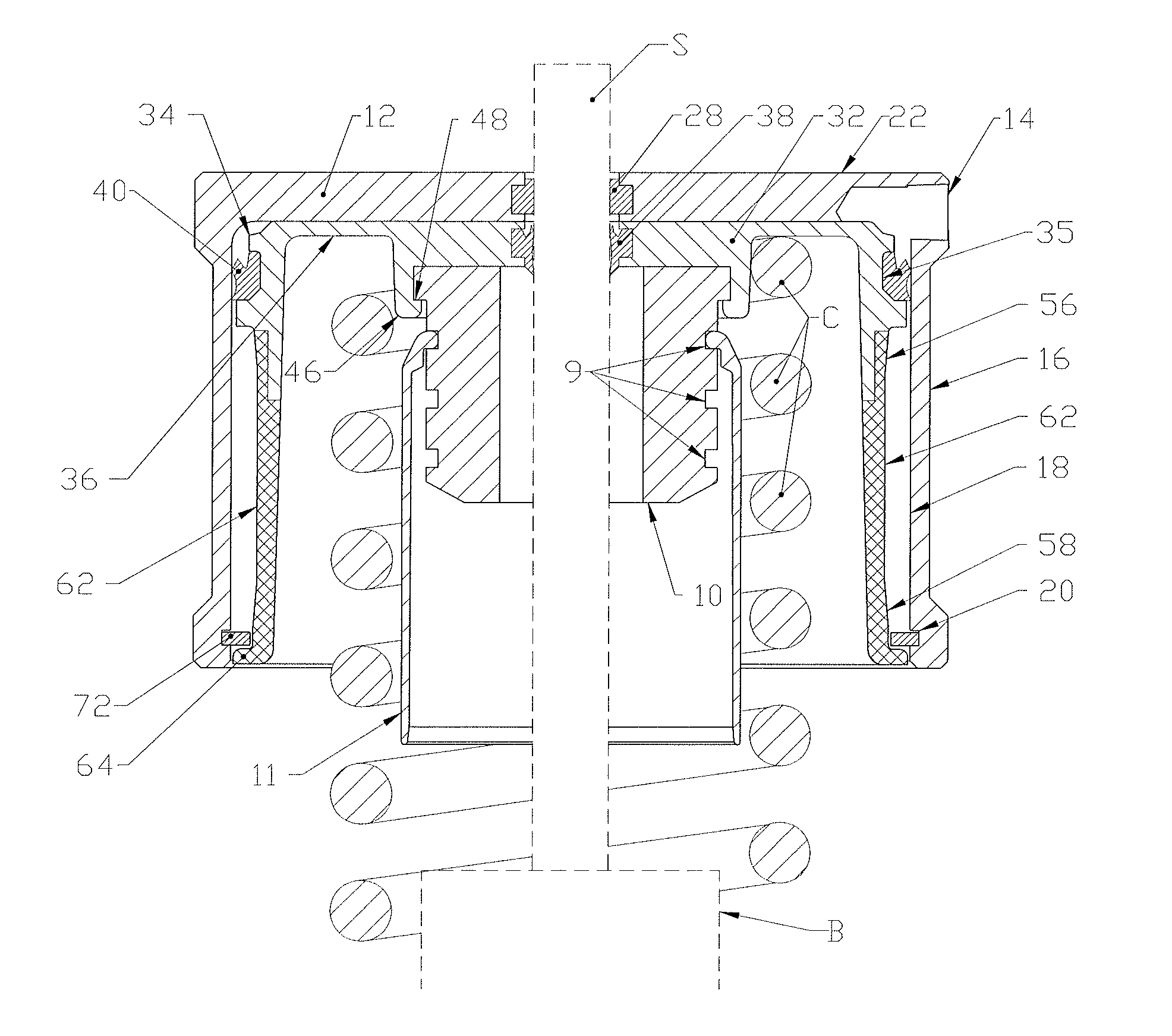 Device for adjusting the height of a vehicle