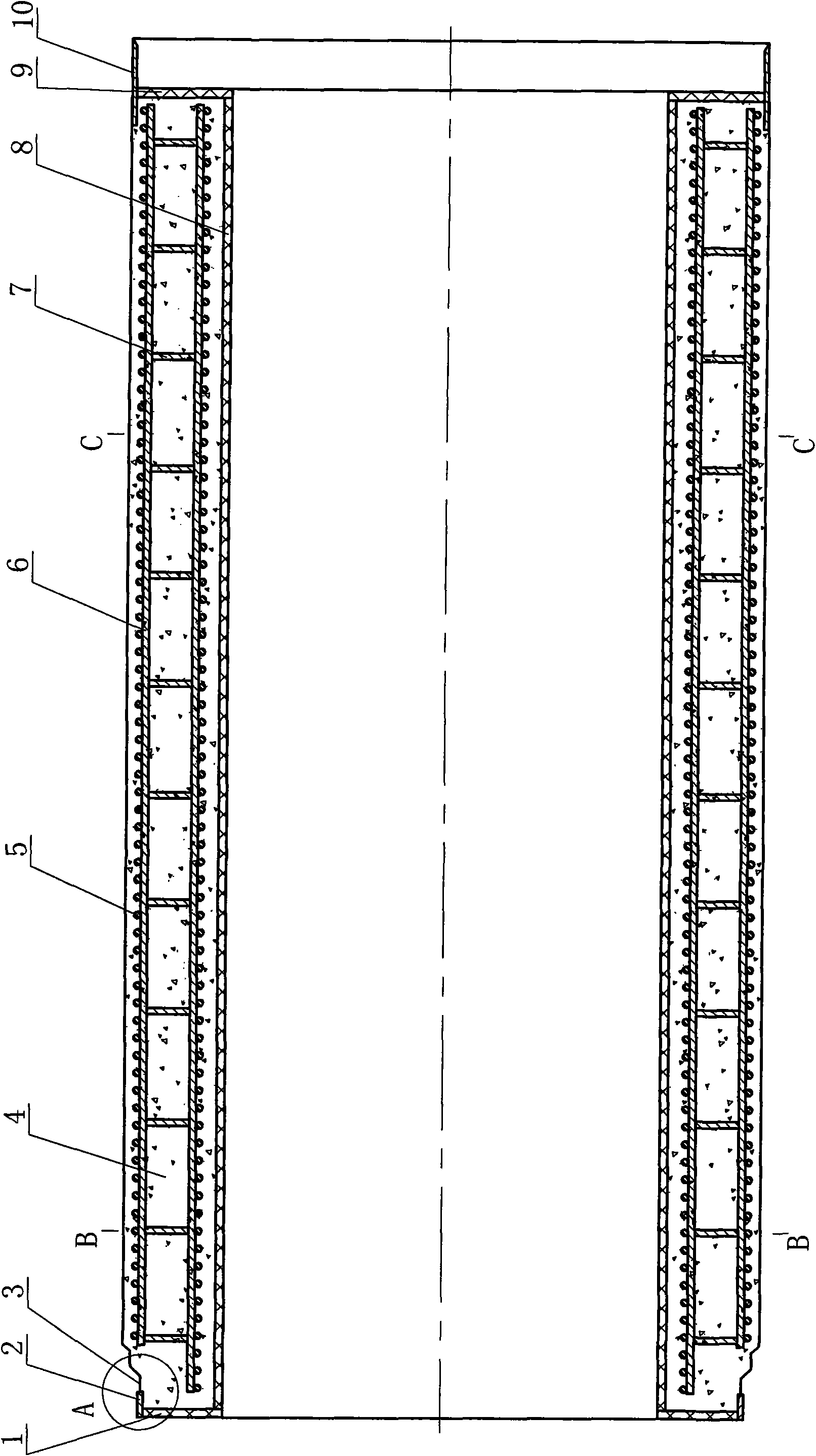 Plastic liner protruding-type socket steel ring concrete top tube