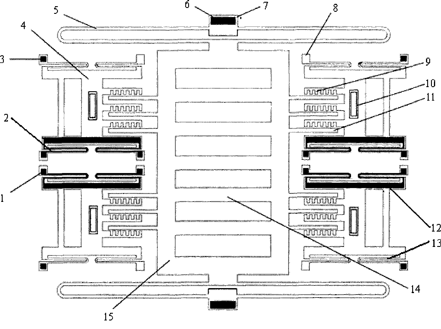 Magnetic drive micro-inertial sensor for increasing detection capacitance and preparation method