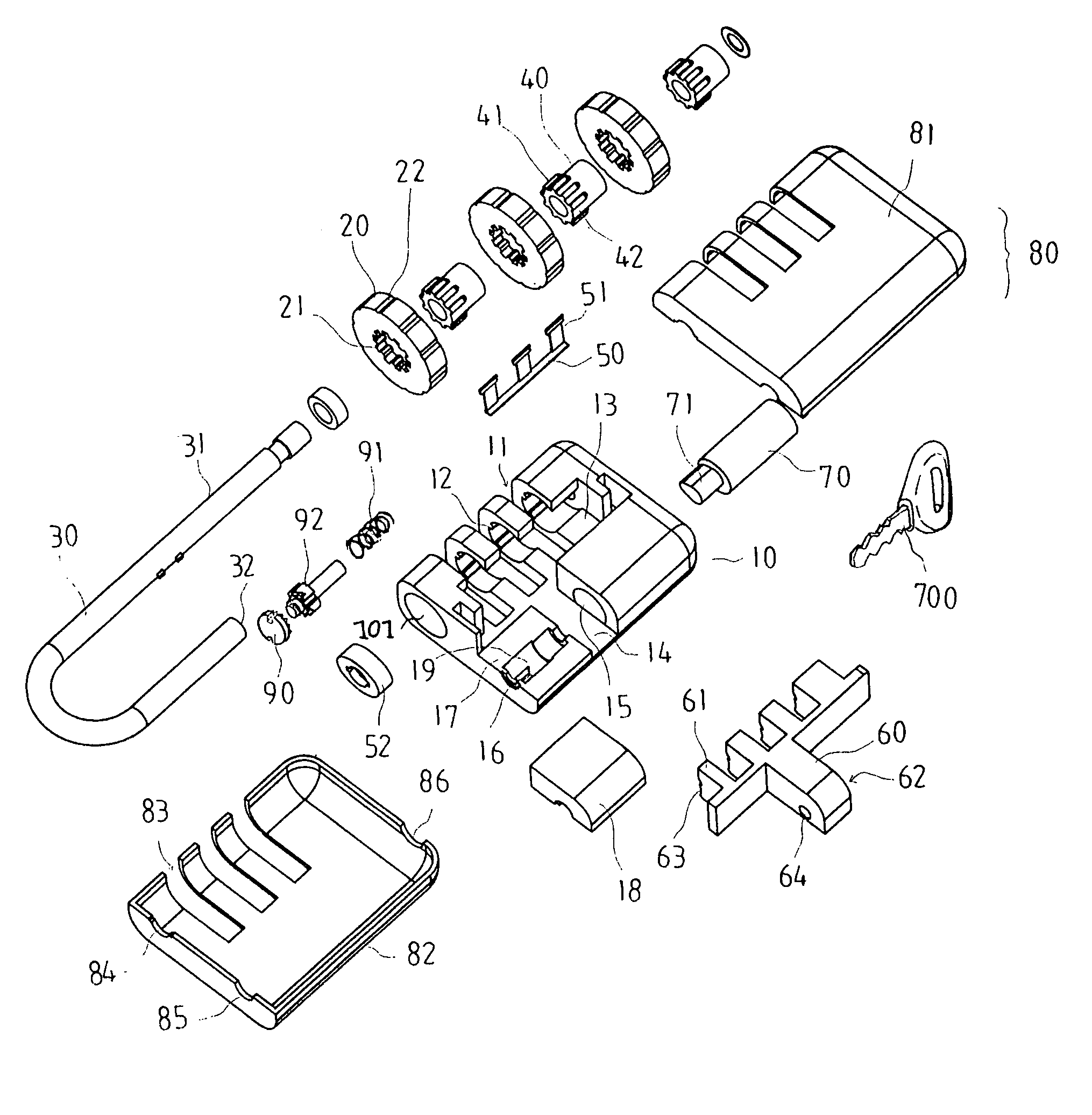 Combination lock capable of being opened by a key