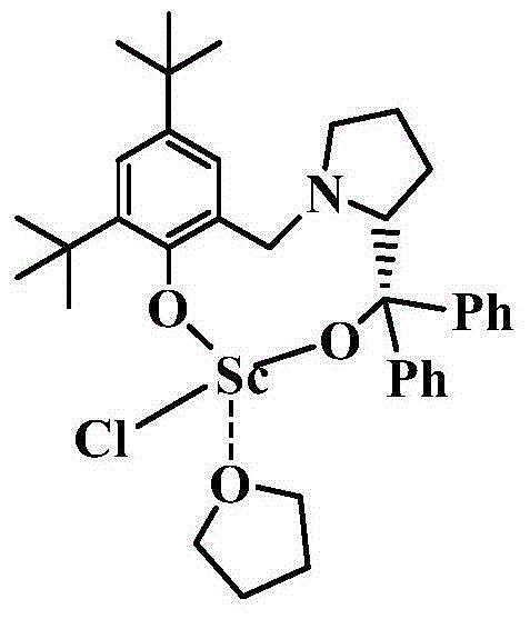 Chiral bridged aryloxyalkyloxy scandium chloride, and preparation method and application thereof