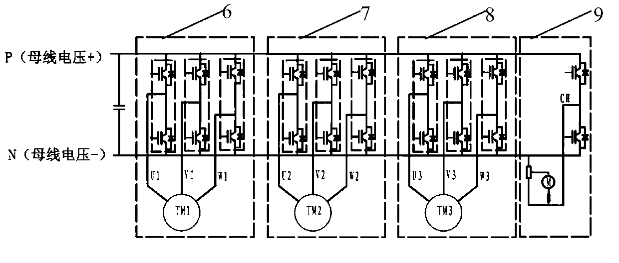 Air-cooled axle-controlled traction inversion power unit with double-sided heat dissipation