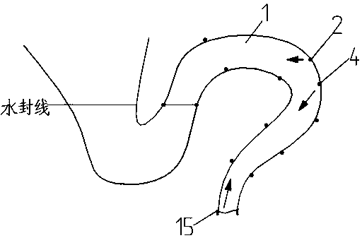 A water jet device used in a toilet with its own dredging function