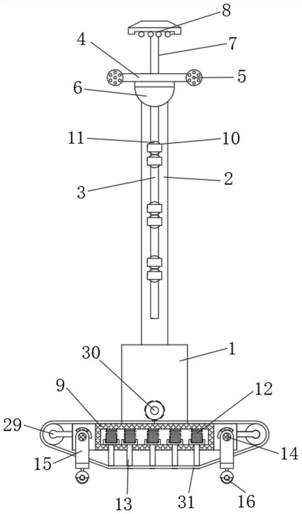 Multifunctional security and protection monitoring vertical rod for construction site